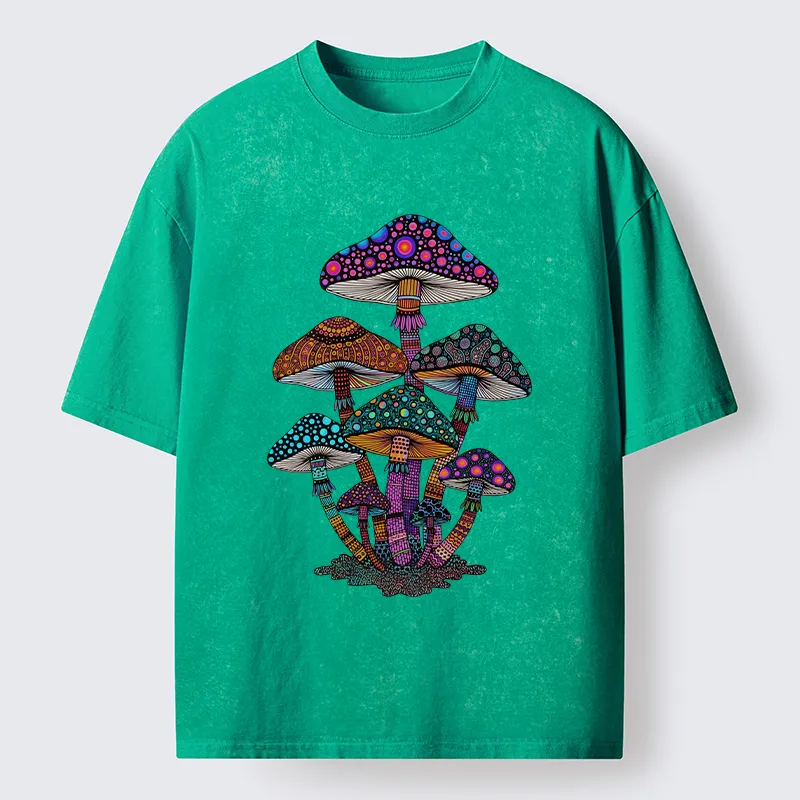 Tokyo-Tiger Beautiful Poisonous Mushrooms Washed T-Shirt