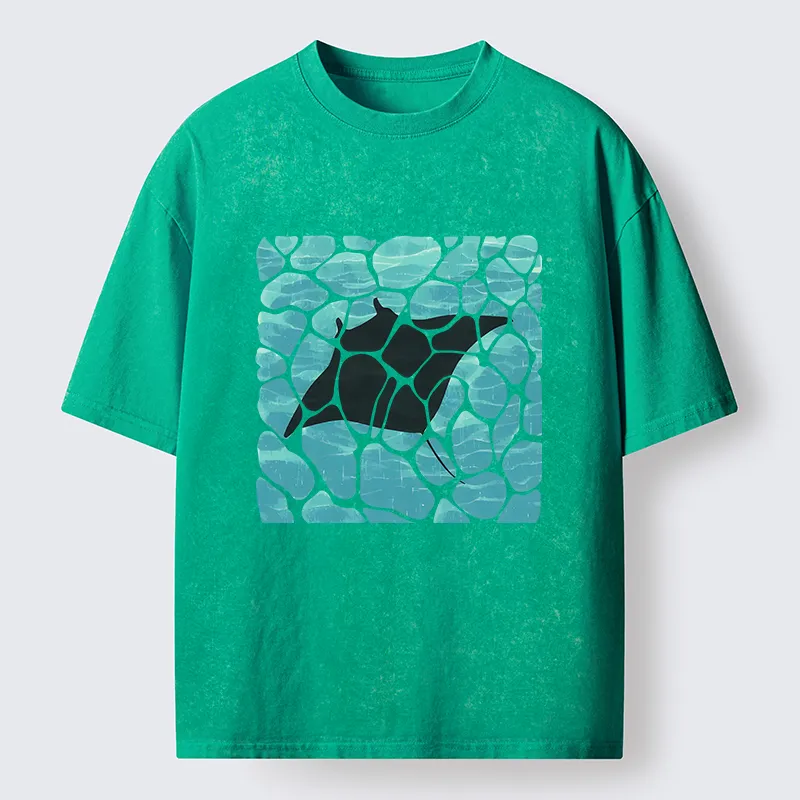 Tokyo-Tiger Manta Ray Fish Washed T-Shirt