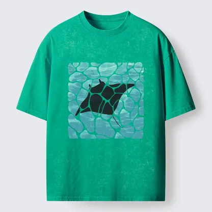 Tokyo-Tiger Manta Ray Fish Washed T-Shirt
