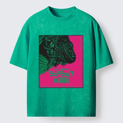 Tokyo-Tiger Tokyo Aquarium Poster Washed T-Shirt