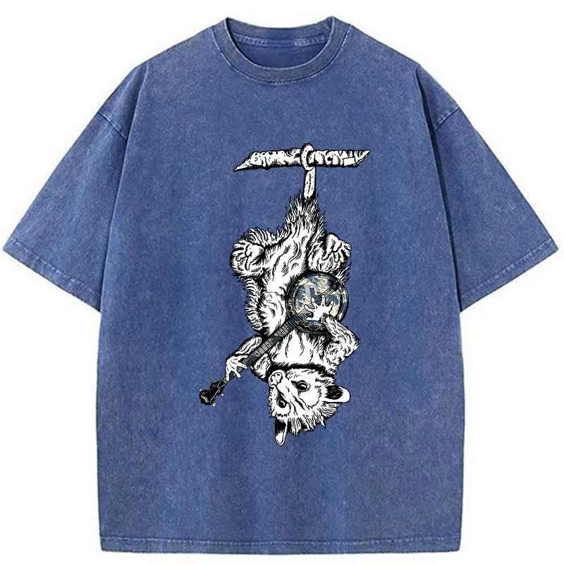 Tokyo-Tiger Possum Plays The Banjo Washed T-Shirt
