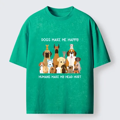 Tokyo-Tiger I Like Dogs Washed T-Shirt
