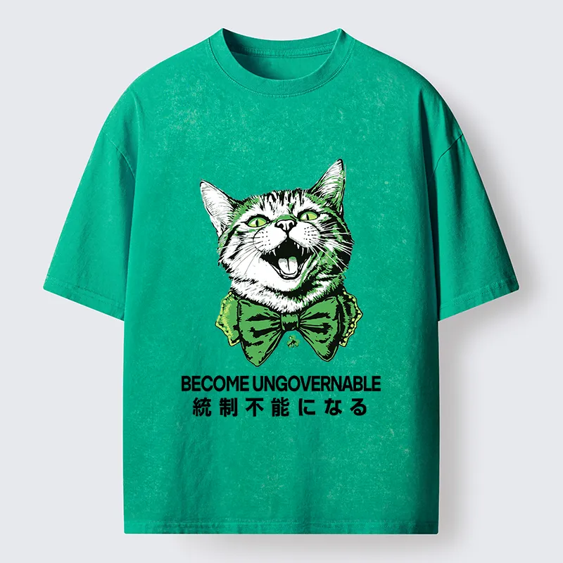 Tokyo-Tiger St. Patrick's Day Prank Cat Washed T-Shirt