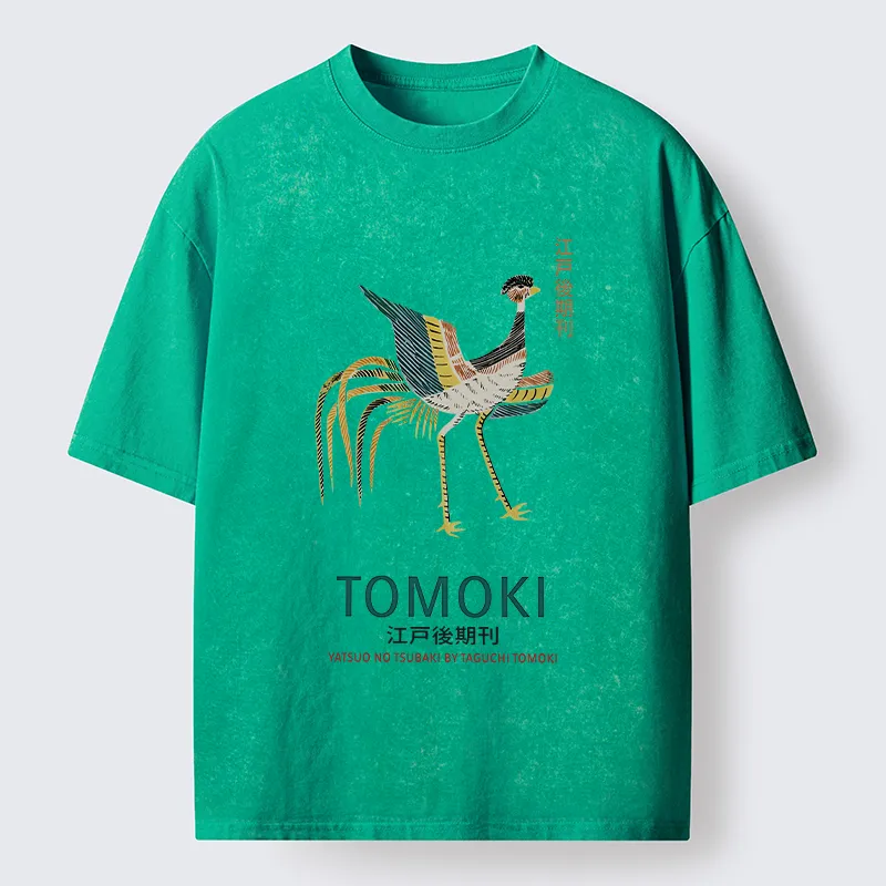 Tokyo-Tiger Japanese Divine Bird Washed T-Shirt