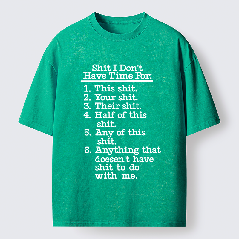 Tokyo-Tiger Shit List Funny Washed T-Shirt