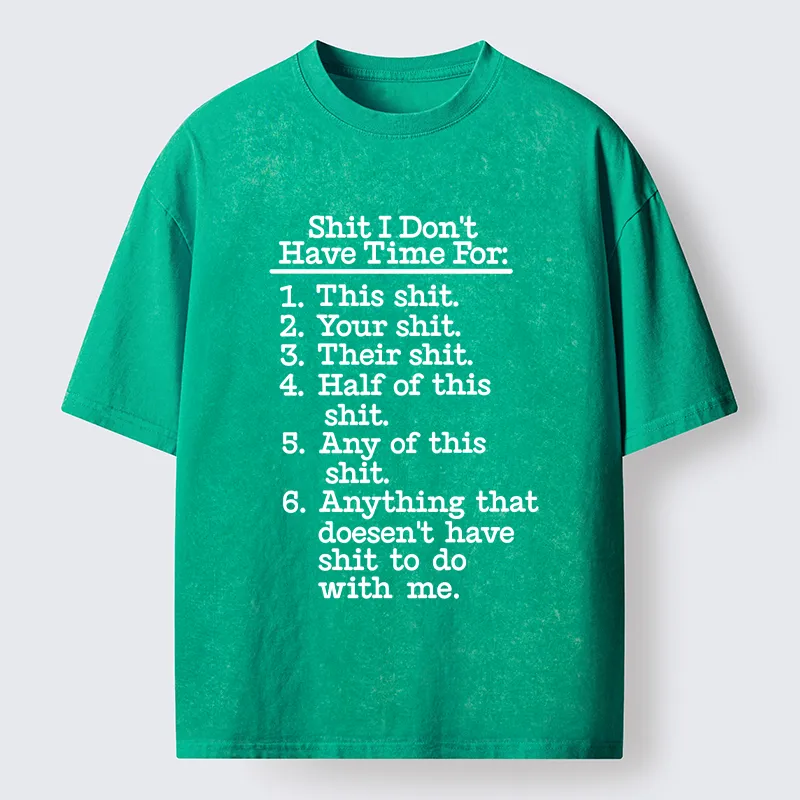 Tokyo-Tiger Shit List Funny Washed T-Shirt