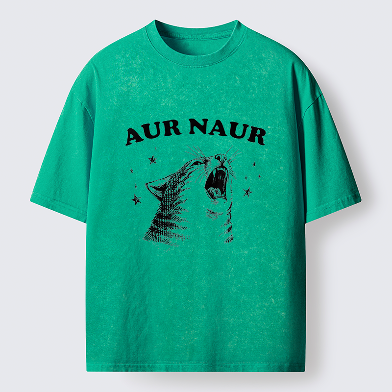 Tokyo-Tiger Aur Naur Cat Washed T-Shirt