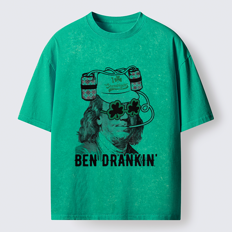 Tokyo-Tiger Ben Drankin St Patrick's Day Washed T-Shirt