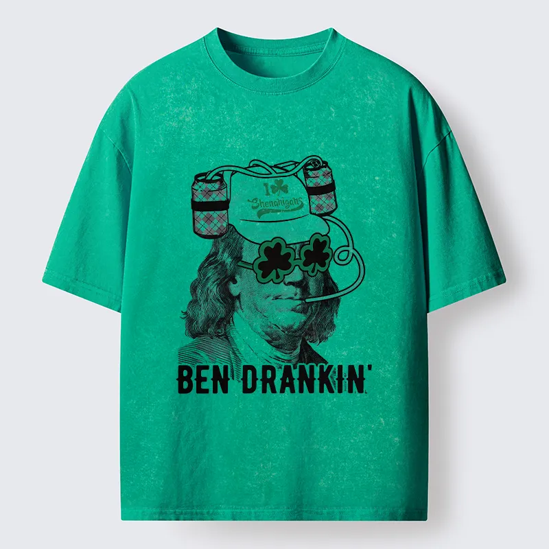 Tokyo-Tiger Ben Drankin St Patrick's Day Washed T-Shirt