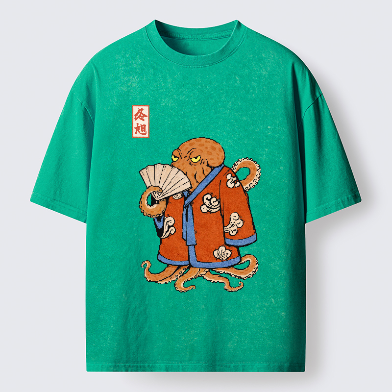 Tokyo-Tiger The Octopus Duelist Washed T-Shirt