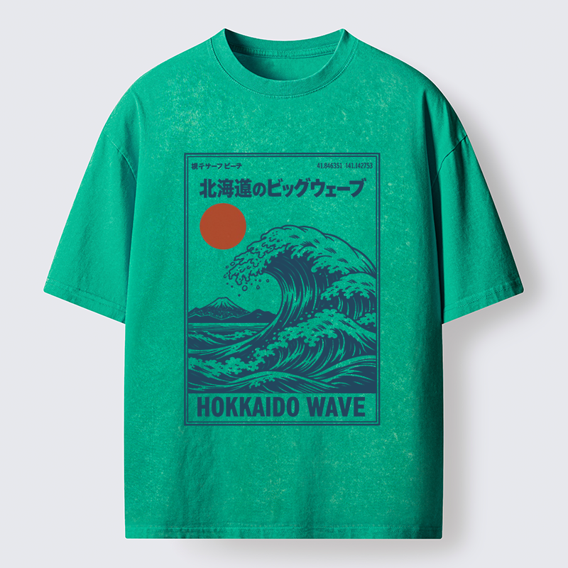 Tokyo-Tiger Retro Wave Typesetting Washed T-Shirt
