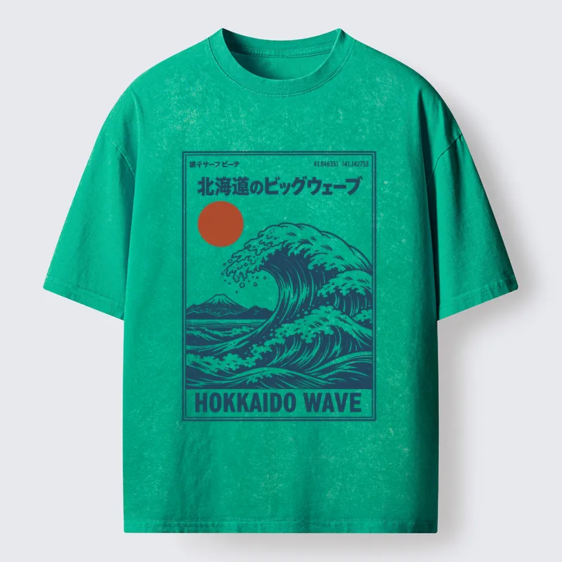 Tokyo-Tiger Retro Wave Typesetting Washed T-Shirt