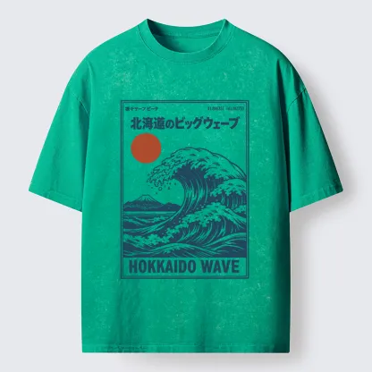 Tokyo-Tiger Retro Wave Typesetting Washed T-Shirt