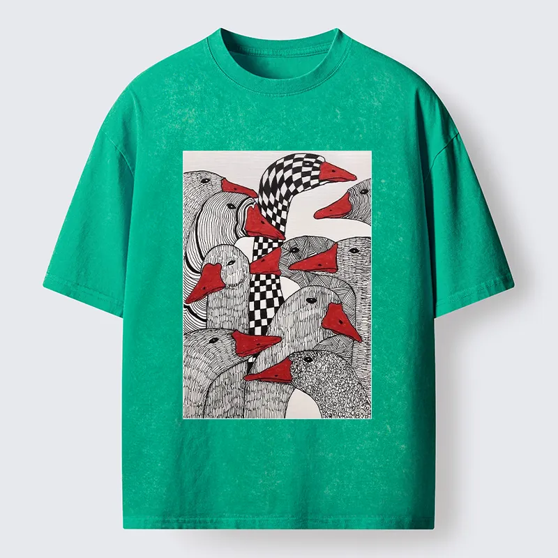 Tokyo-Tiger All Kinds Of Geese Washed T-Shirt