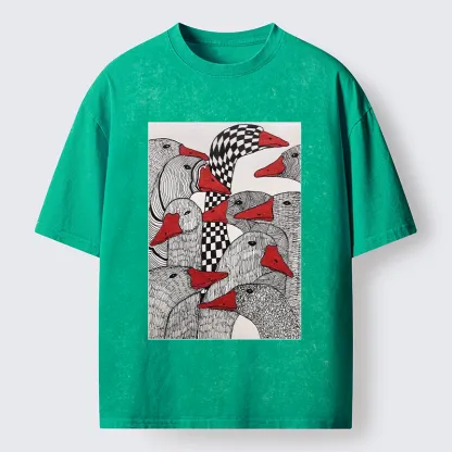 Tokyo-Tiger All Kinds Of Geese Washed T-Shirt