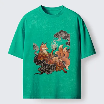 Tokyo-Tiger Fox Demon Washed T-Shirt