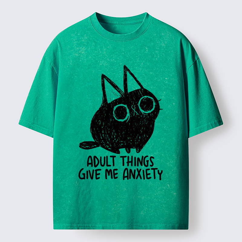 Tokyo-Tiger Adult Anxiety Washed T-Shirt