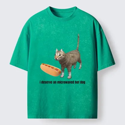 Tokyo-Tiger Microwaved Hot Dog Washed T-Shirt