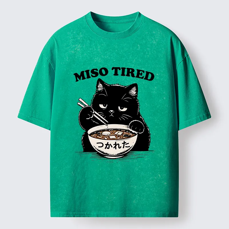 Tokyo-Tiger I Am So Tired Cat Washed T-Shirt