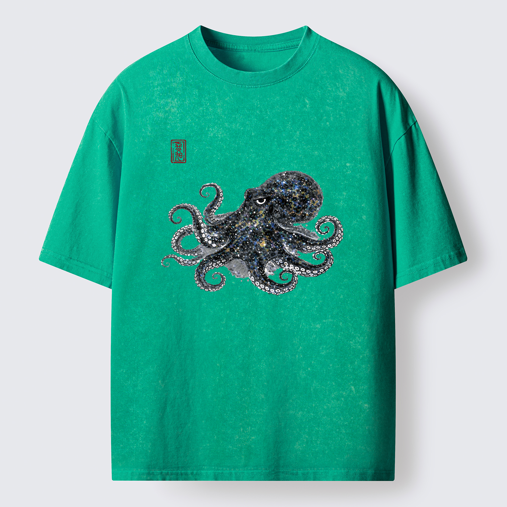Tokyo-Tiger Ink-Sea Octopus Washed T-Shirt