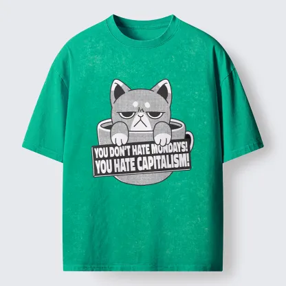 Tokyo-Tiger Dislike Of Capitalism Washed T-Shirt