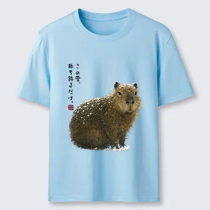 Tokyo-Tiger Snow Adorns Me: Capybara Serenity Classic T-Shirt
