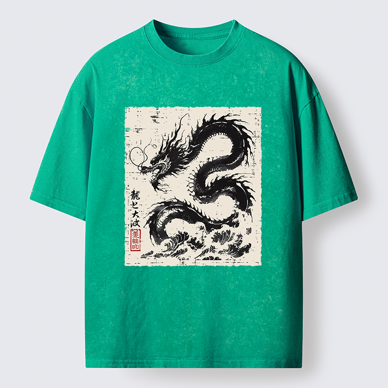 Tokyo-Tiger Black Dragon Washed T-Shirt