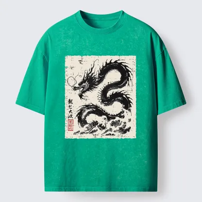 Tokyo-Tiger Black Dragon Washed T-Shirt