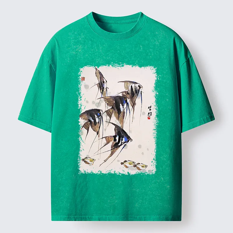 Tokyo-Tiger Tropical Fish Washed T-Shirt