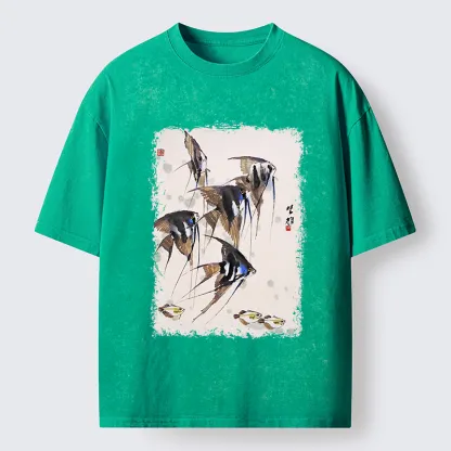 Tokyo-Tiger Tropical Fish Washed T-Shirt
