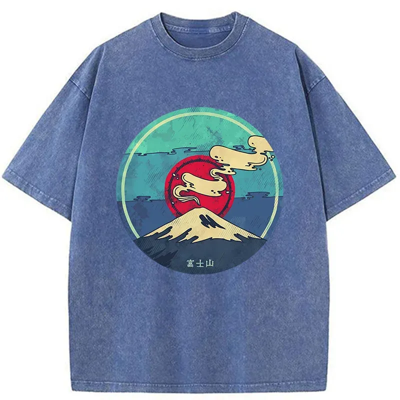 Tokyo-Tiger Fujisan Records Washed T-Shirt