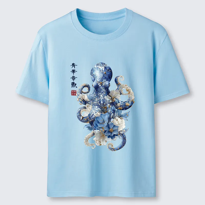 Tokyo-Tiger Porcelain Blossom Octopus Classic T-Shirt