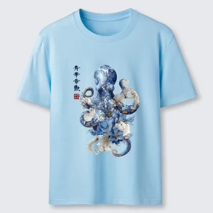 Tokyo-Tiger Porcelain Blossom Octopus Classic T-Shirt
