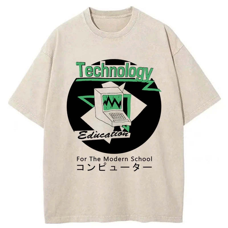 Tokyo-Tiger Technology For The Modern School Washed T-Shirt