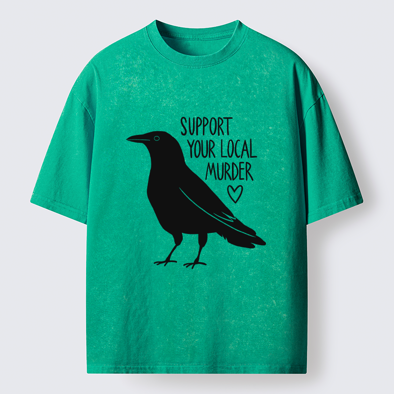 Tokyo-Tiger Support Your Local Murder Washed T-Shirt