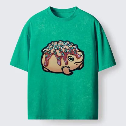Tokyo-Tiger Takoyaki Frog Washed T-Shirt