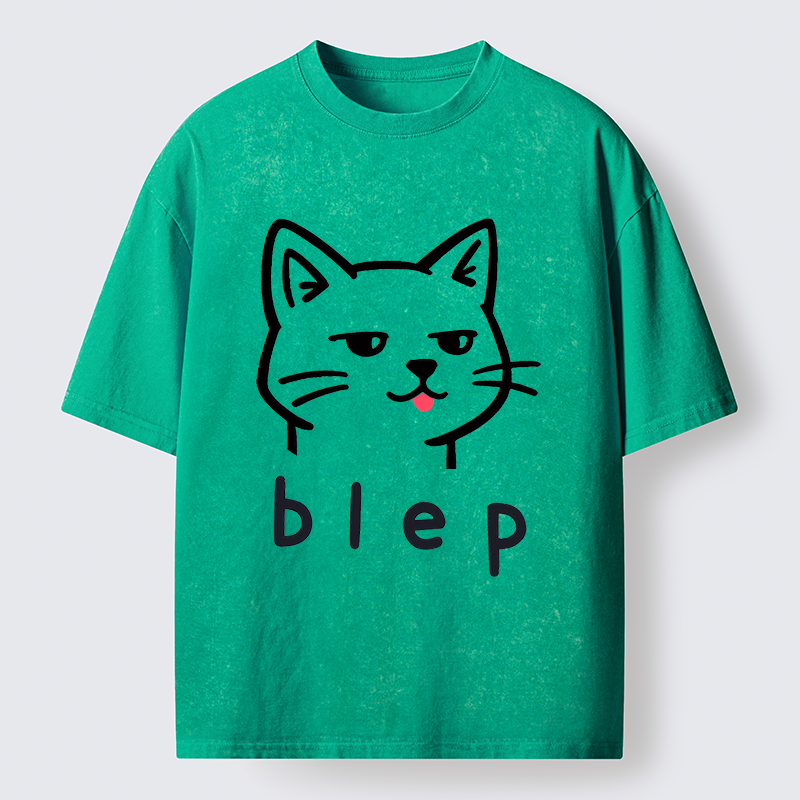 Tokyo-Tiger Naughty Cat Funny Washed T-Shirt