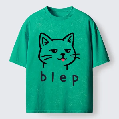 Tokyo-Tiger Naughty Cat Funny Washed T-Shirt