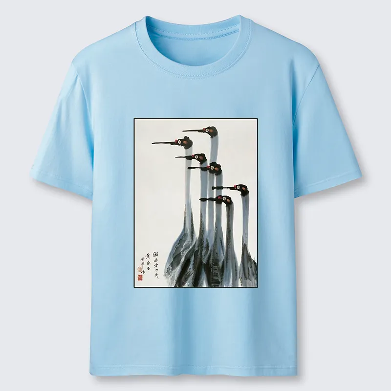Tokyo-Tiger Retro Crane Painting Classic T-Shirt