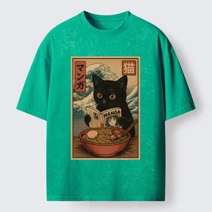 Tokyo-Tiger Cat's Japanese Life Washed T-Shirt