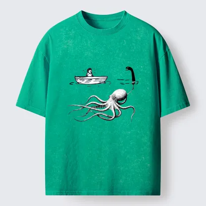 Tokyo-Tiger Octopus Camouflage Washed T-Shirt