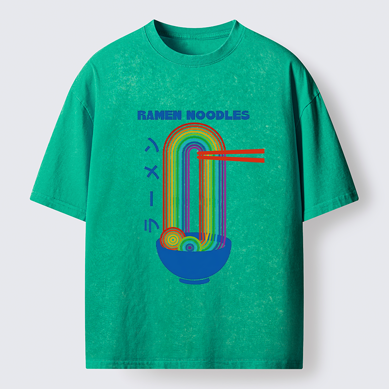Tokyo-Tiger Ramen Rainbow Washed T-Shirt