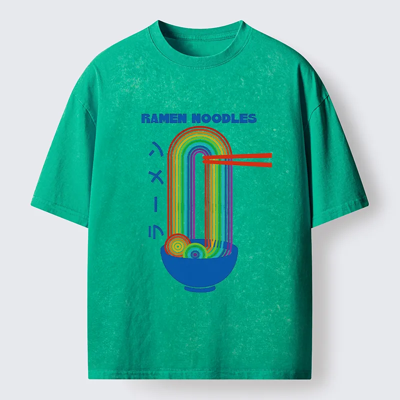Tokyo-Tiger Ramen Rainbow Washed T-Shirt