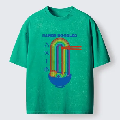 Tokyo-Tiger Ramen Rainbow Washed T-Shirt