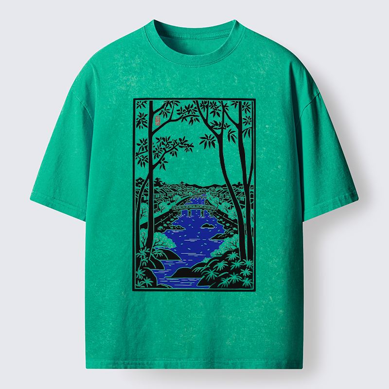 Tokyo-Tiger Meguro Region Of Japan Washed T-Shirt