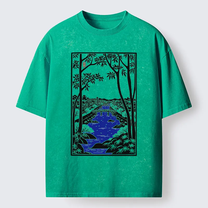 Tokyo-Tiger Meguro Region Of Japan Washed T-Shirt