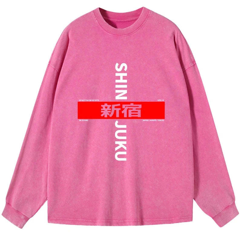 Tokyo-Tiger Shinjuku Prefecture Japan Washed Long Sleeve T-Shirt