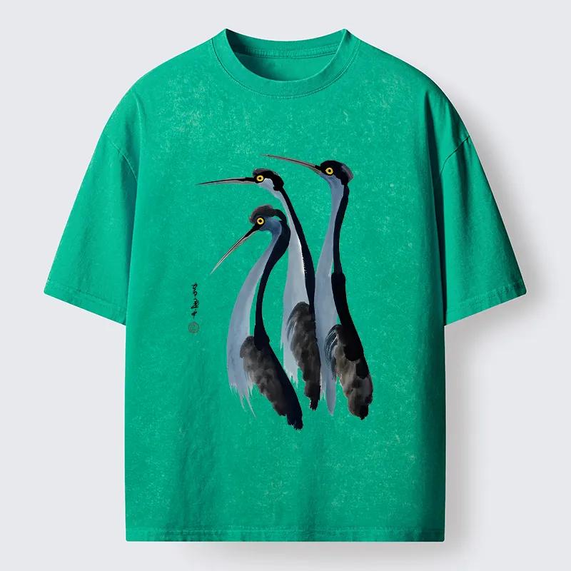 Tokyo-Tiger Blue Crane Washed T-Shirt