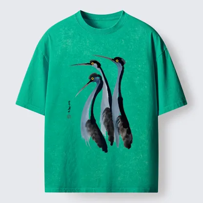Tokyo-Tiger Blue Crane Washed T-Shirt