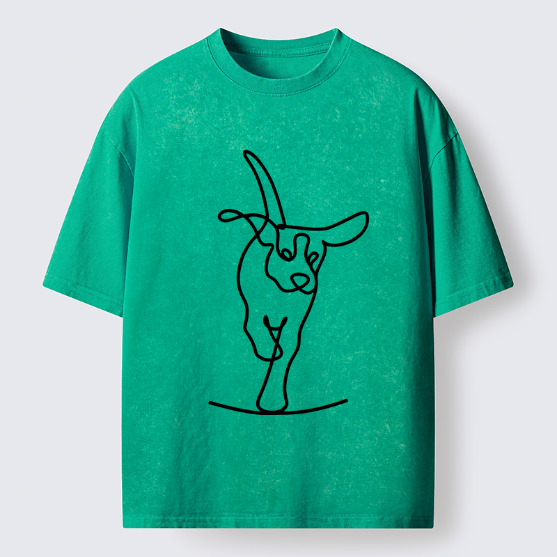 Tokyo-Tiger Minimalist Dog Washed T-Shirt